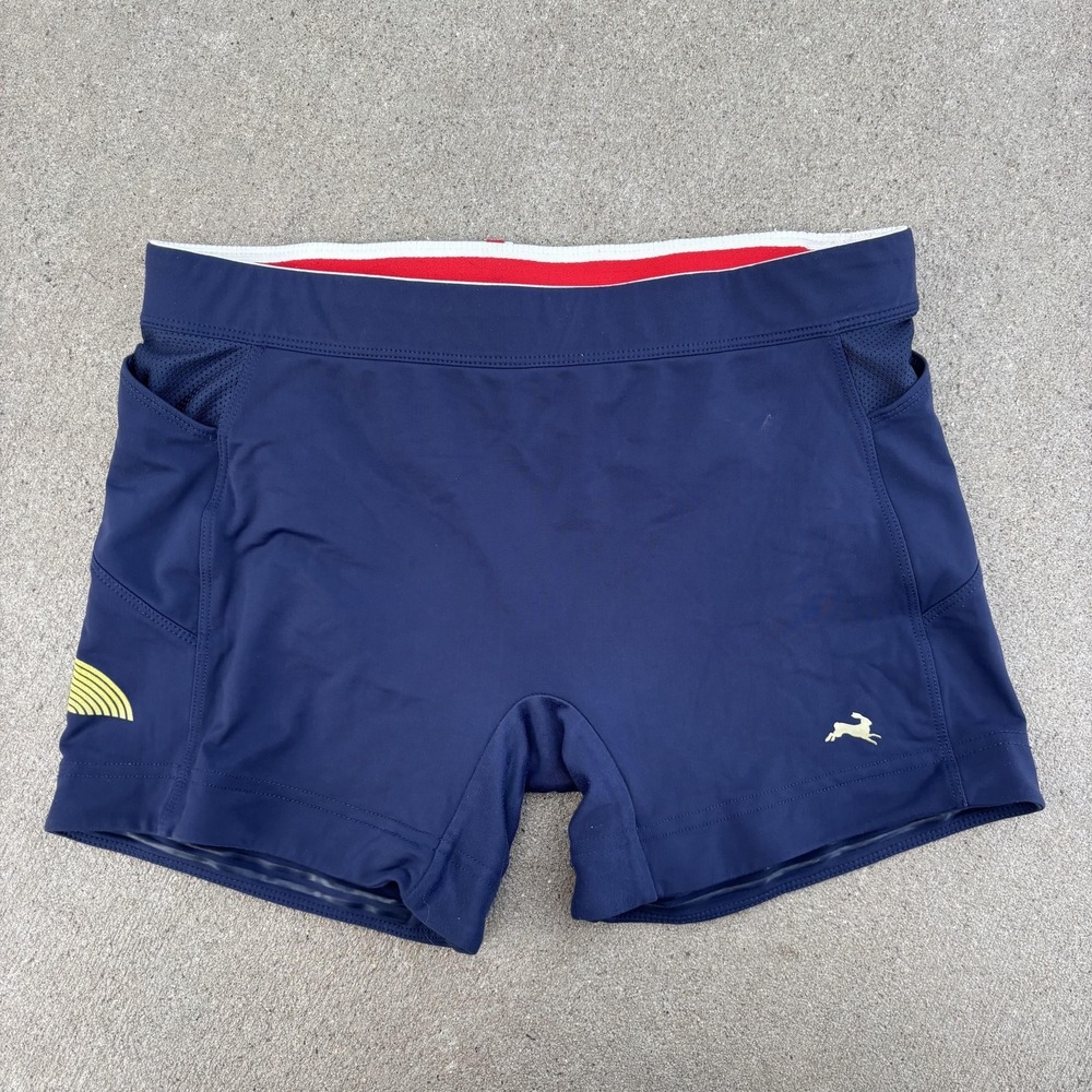 Tracksmith Compression Shorts Womens Medium Blue 4 Inseam Running Athletic
